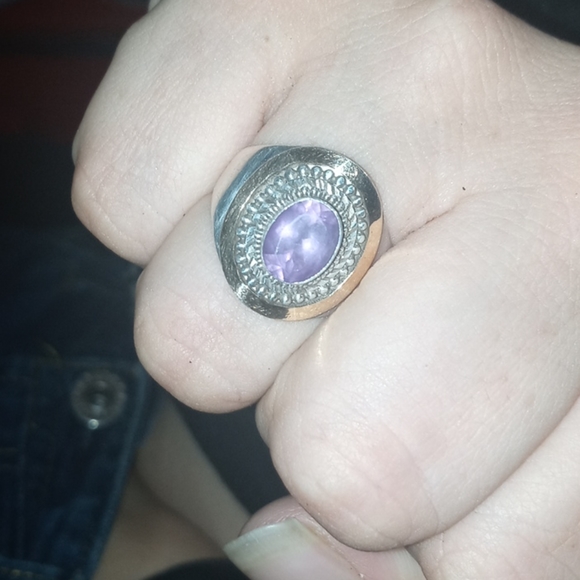 Amethyst 18K yellow gold and Sterling silver - Picture 2 of 5